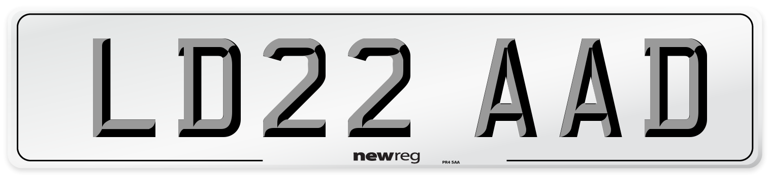 LD22 AAD Number Plate from New Reg